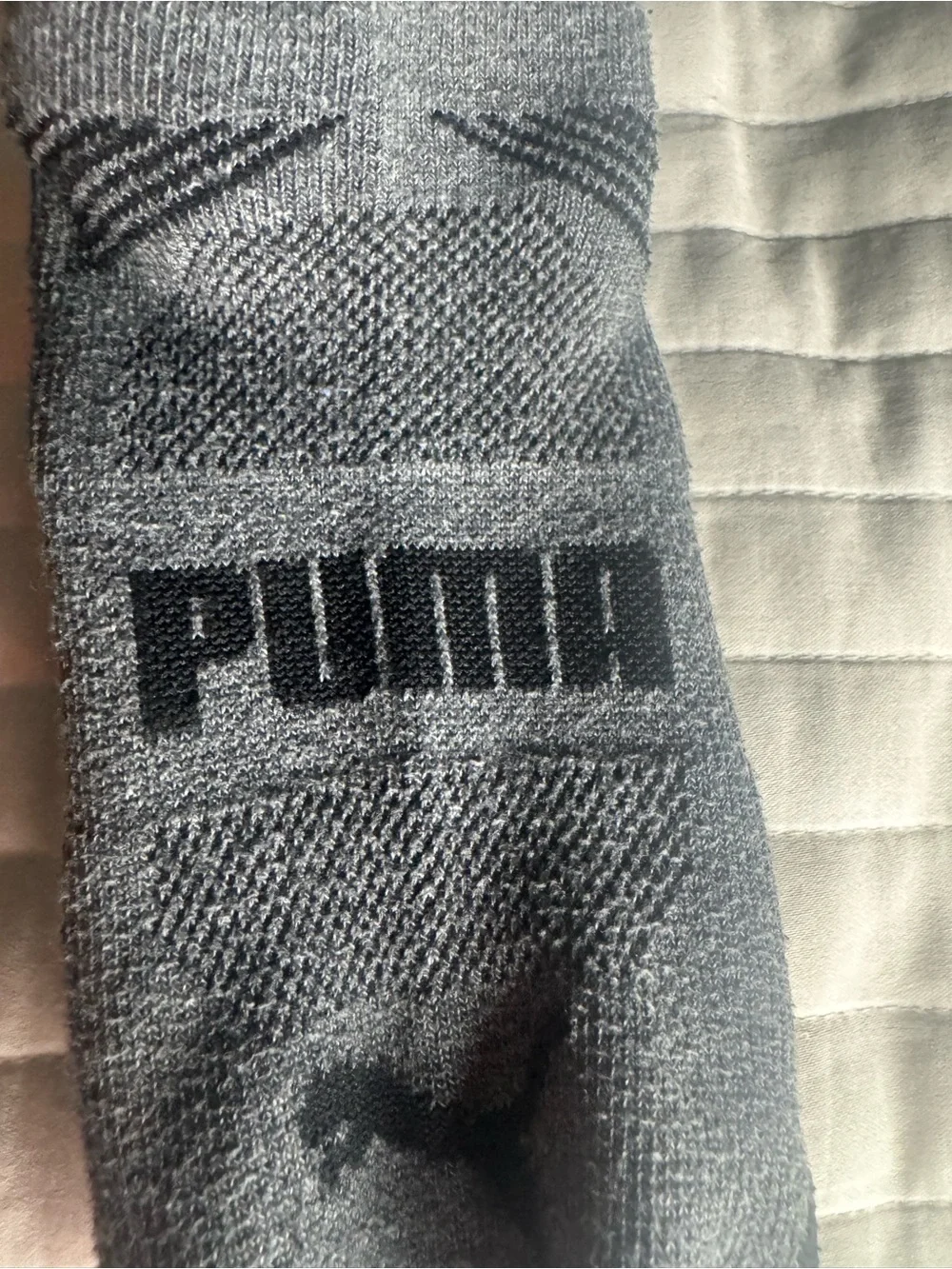 PUMA Men’s No-Show Athletic Socks in Gray and Black
